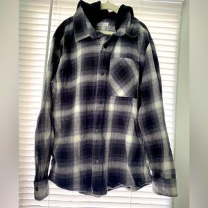 Zara, Black and White long Sleeve Boys Flannel Shirt